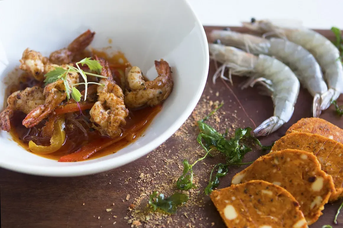 Spicy sautéed prawns